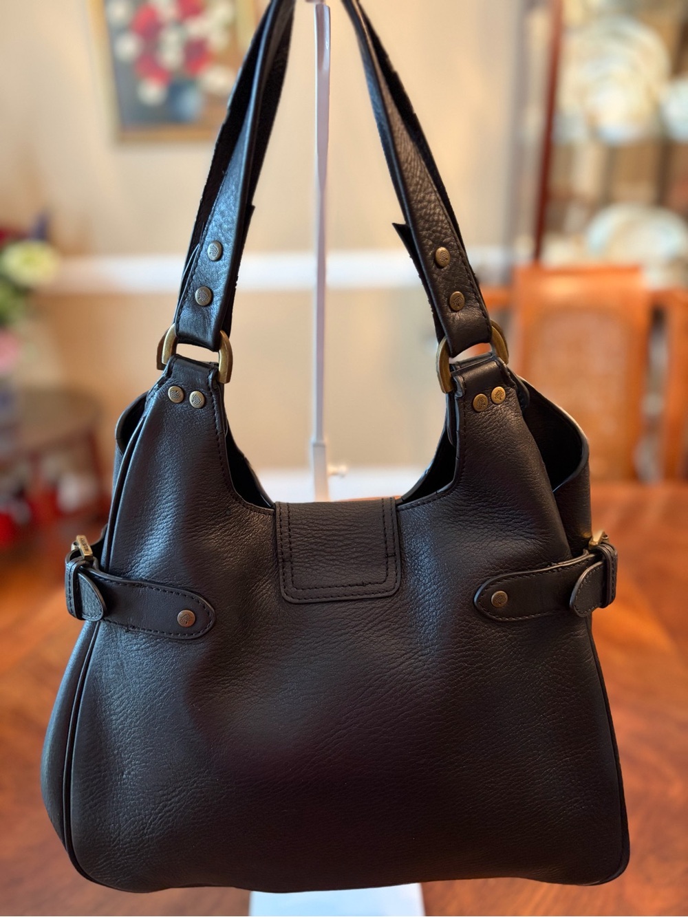 Mulberry Classic Black Leather in “Annie” Hobo Style Bag in EUC - Picture 6 of 13